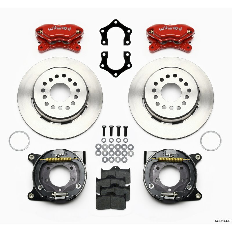 Wilwood Forged Dynalite P/S Park Brake Kit Red Mopar/Dana 2.36in Off w/Snap Ring Brng