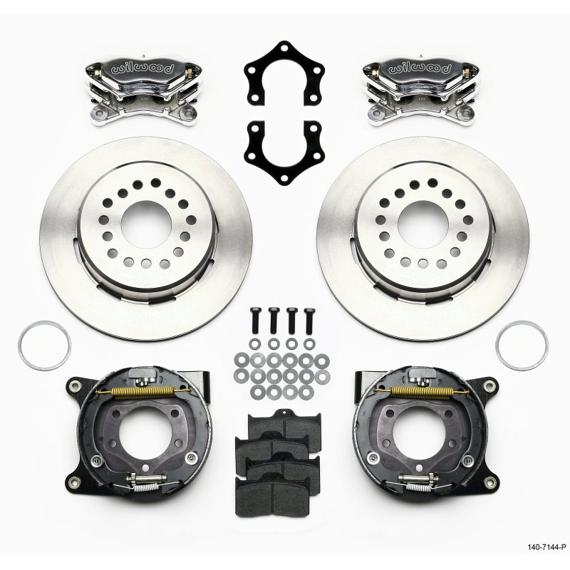 Wilwood Forged Dynalite P/S Park Brake Kit Polished Mopar/Dana 2.36in Off w/Snap Ring Brng