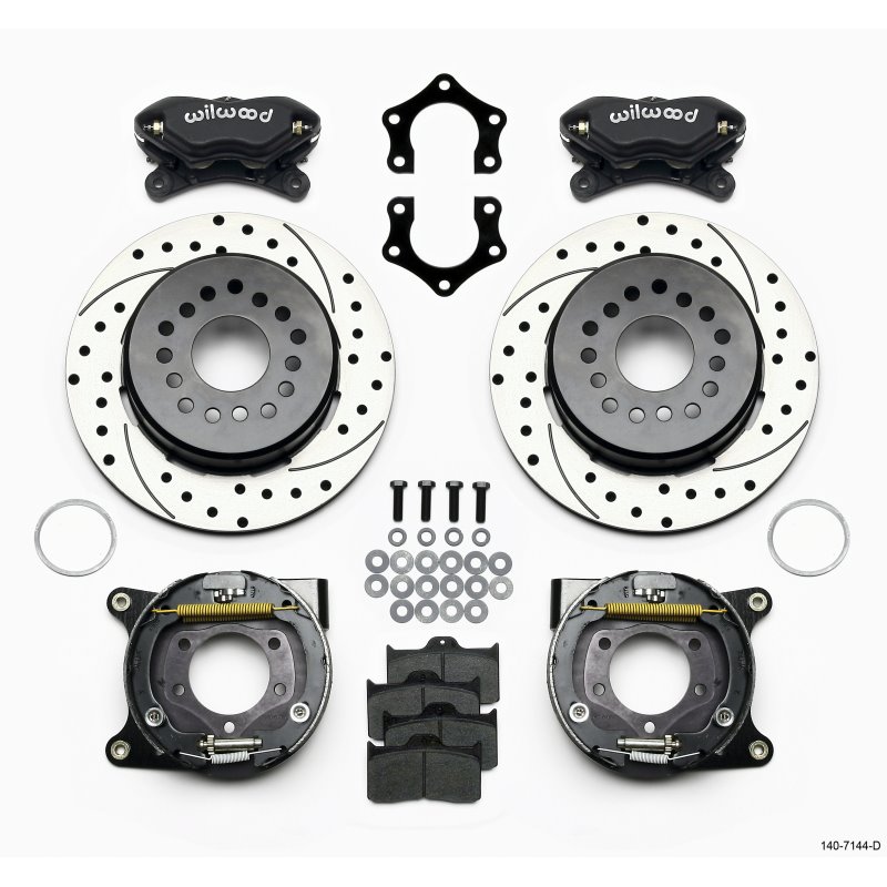 Wilwood Forged Dynalite P/S Park Brake Kit Drilled Mopar/Dana 2.36in Off w/Snap Ring Brng