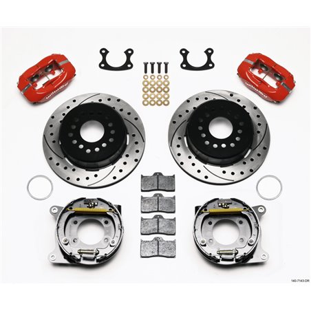 Wilwood Forged Dynalite P/S Park Brake Kit Drilled Red Small Ford 2.66in Offset