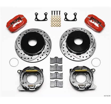 Wilwood Forged Dynalite P/S Park Brake Kit Drilled Red Big Ford 2.36in Offset Currie Blank