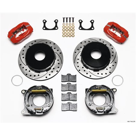 Wilwood Forged Dynalite P/S Park Brake Kit Drilled Red Big Ford 2.36in Offset Currie Blank