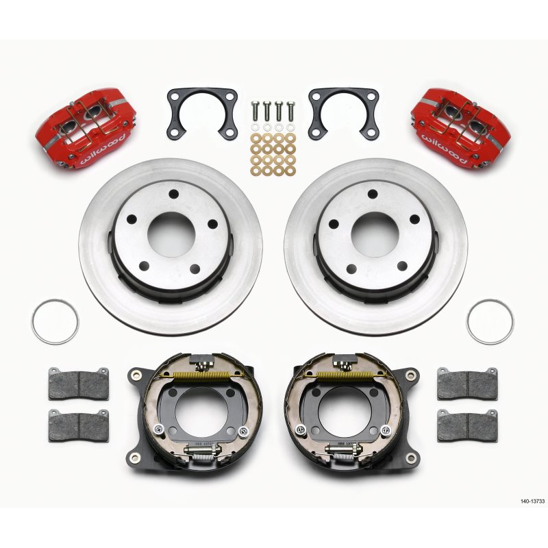 Wilwood Dynapro Lug Mount P/S Park Brake Kit Red Big Ford 2.00in Off Bronco 5 x 5.50