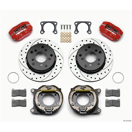 Wilwood Dynapro Lug Mount P/S Park Brake Kit Drilled Red Big Ford 2.00in Off Bronco 5 x 5.50