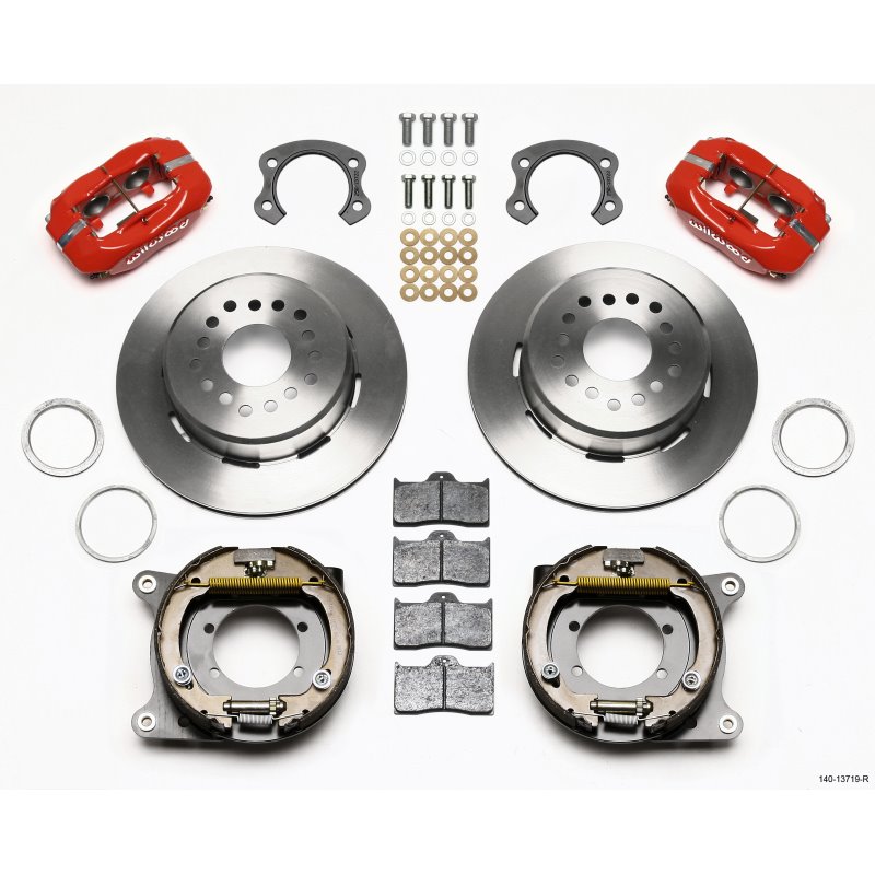 Wilwood Forged Dynalite P/S Park Brake Kit Red Ford 8.8 Special w/2.50in Offset-5 Lug