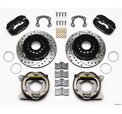 Wilwood Forged Dynalite P/S Park Brake Kit Drilled Ford 8.8 Special w/2.50in Offset-5 Lug