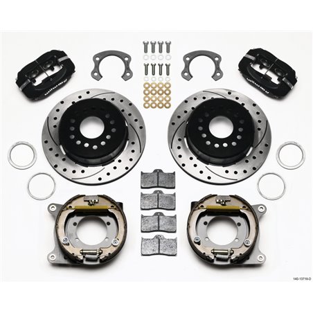 Wilwood Forged Dynalite P/S Park Brake Kit Drilled Ford 8.8 Special w/2.50in Offset-5 Lug