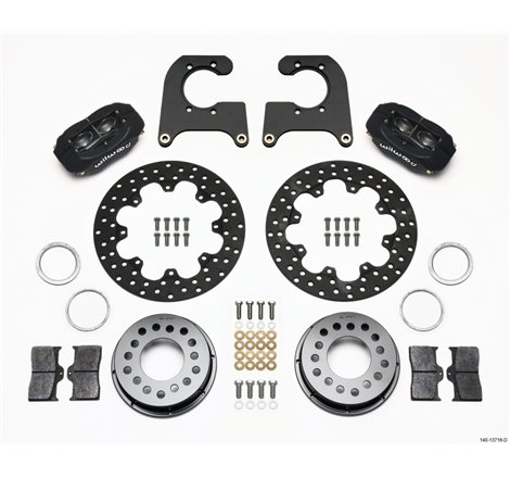 Wilwood Forged Dynalite Rear Drag Kit Drilled Rotor Ford 8.8 Special w/2.50in Offset-5 Lug