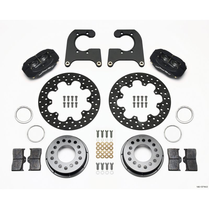 Wilwood Forged Dynalite Rear Drag Kit Drilled Rotor Ford 8.8 Special w/2.50in Offset-5 Lug