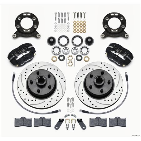 Wilwood Forged Dynalite-M Front Kit 11.30in 1 PC Rotor&Hub-Drill 70-73 Mustang Disc & Drum Spindle