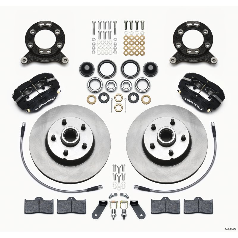 Wilwood Forged Dynalite-M Front Kit 11.30in 1 PC Rotor&Hub 1970-1973 Mustang Disc & Drum Spindle