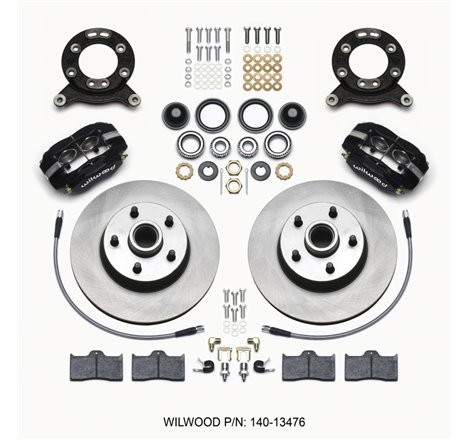 Wilwood Forged Dynalite-M Front Kit 11.30in 1 PC Rotor&Hub 1965-1969 Mustang Disc & Drum Spindle