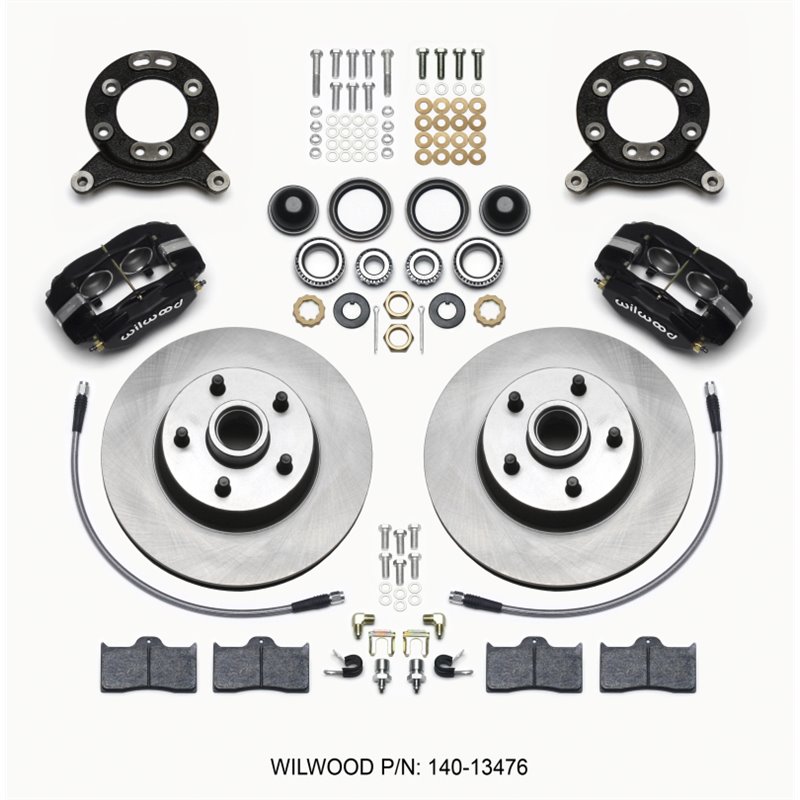 Wilwood Forged Dynalite-M Front Kit 11.30in 1 PC Rotor&Hub 1965-1969 Mustang Disc & Drum Spindle