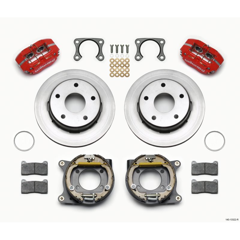 Wilwood Dynapro Lug Mount P/S Park Brake Kit Red Big Ford 2.36in Off Bronco 5 x 5.50