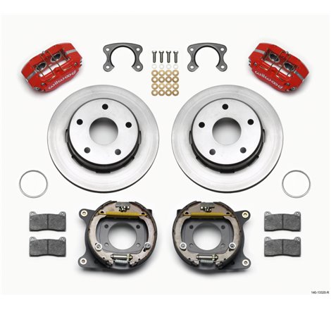 Wilwood Dynapro Lug Mount P/S Park Brake Kit Red Small Ford 2.36in Off Bronco 5 x 5.50