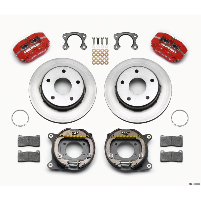 Wilwood Dynapro Lug Mount P/S Park Brake Kit Red Small Ford 2.36in Off Bronco 5 x 5.50