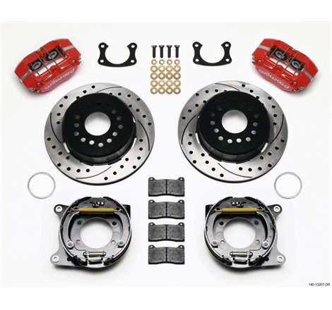 Wilwood Dynapro Dust-Boot P/S Park Brake Kit Drilled Red New Big Ford 2.50in Offset