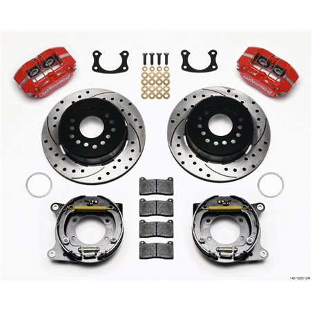 Wilwood Dynapro Dust-Boot P/S Park Brake Kit Drilled Red New Big Ford 2.50in Offset