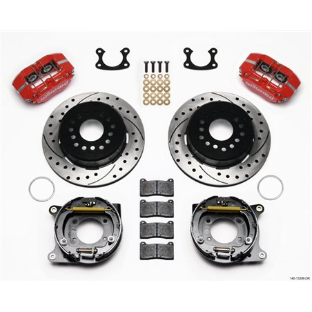 Wilwood Dynapro Dust-Boot P/S Park Brake Kit Drilled Red Small Ford 2.50in Offset