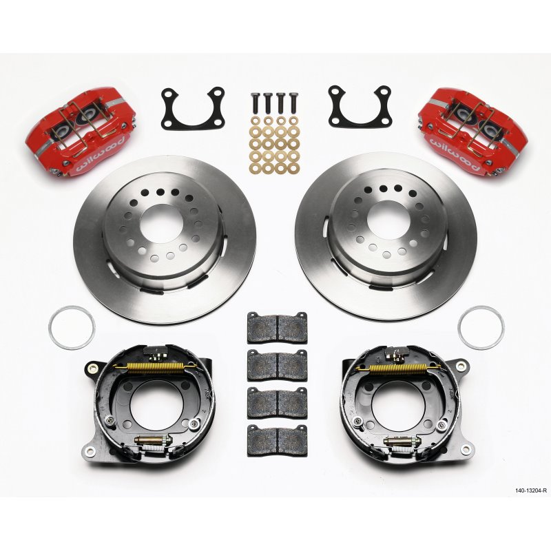 Wilwood Dynapro Dust-Boot P/S Park Brake Kit Red Big Ford 2.36in Offset