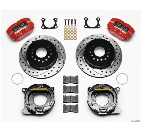 Wilwood Dynapro Dust-Boot P/S Park Brake Kit Drilled Red Big Ford 2.36in Offset