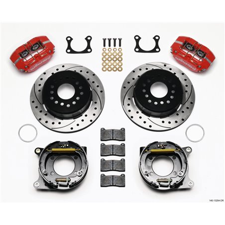 Wilwood Dynapro Dust-Boot P/S Park Brake Kit Drilled Red Big Ford 2.36in Offset