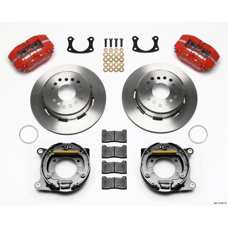 Wilwood Dynapro Lug Mount P/S Park Brake Kit Red New Big Ford 2.50in Offset