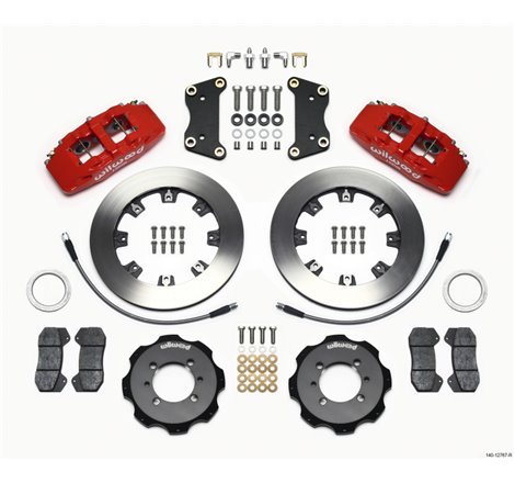 Wilwood Dynapro 6 Front Hat Kit 12.19in Red 2012 Fiat 500 w/ Lines