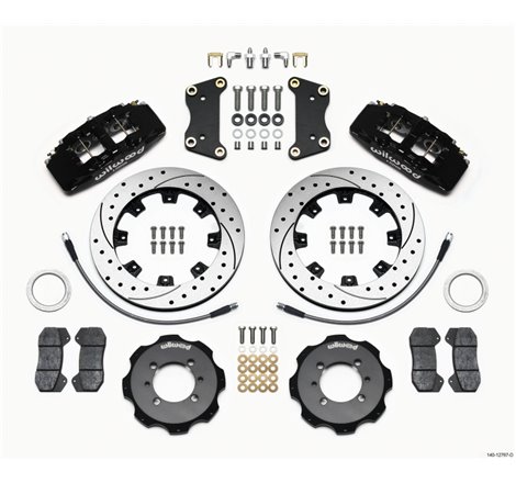 Wilwood Dynapro 6 Front Hat Kit 12.19in Drilled 2012 Fiat 500 w/ Lines