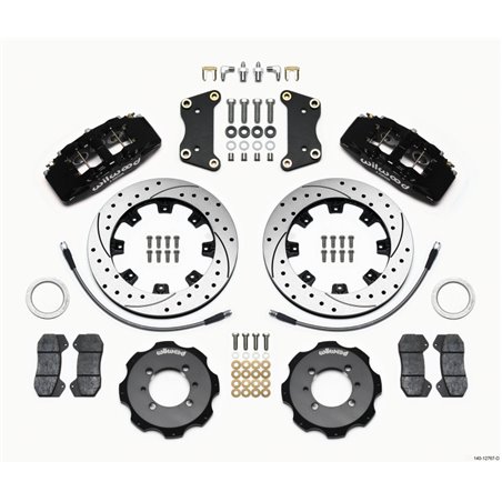 Wilwood Dynapro 6 Front Hat Kit 12.19in Drilled 2012 Fiat 500 w/ Lines