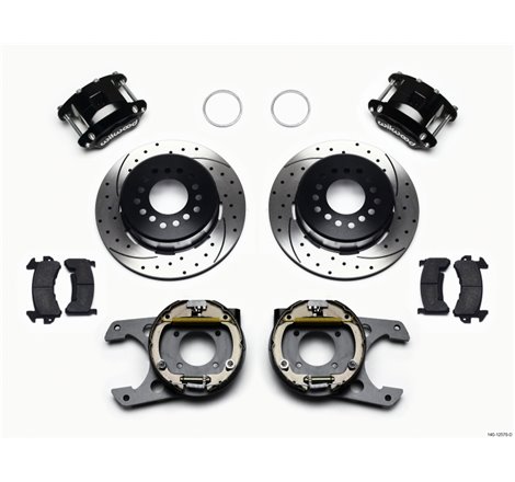 Wilwood D154 P/S Park Brake Kit Drilled 12 Bolt 2.75in offset Staggered Shock