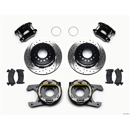 Wilwood D154 P/S Park Brake Kit Drilled 12 Bolt 2.75in offset Staggered Shock