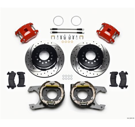 Wilwood D154 P/S P-B Kit Drilled-Red Jeep Dana 35 2.56 Off 5-lug w/ lines