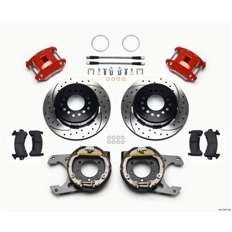 Wilwood D154 P/S P-B Kit Drilled-Red Jeep Dana 35 2.56 Off 5-lug w/ lines