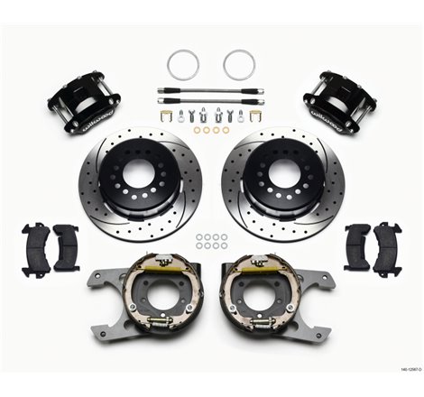 Wilwood D154 P/S Park Brake Kit Drilled Jeep Dana 35 2.56 Off 5-lug w/ lines