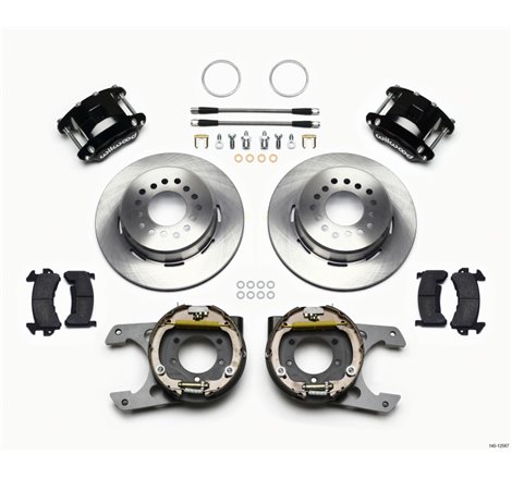 Wilwood D154 P/S Park Brake Kit Jeep Dana 35 2.56 Off 5-lug w/ lines