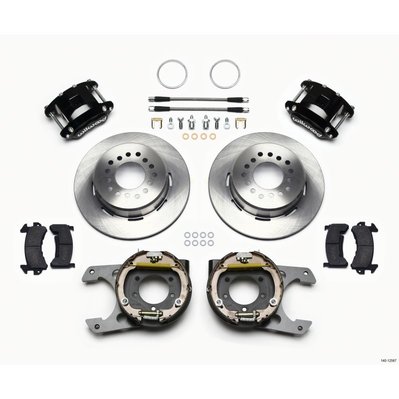 Wilwood D154 P/S Park Brake Kit Jeep Dana 35 2.56 Off 5-lug w/ lines