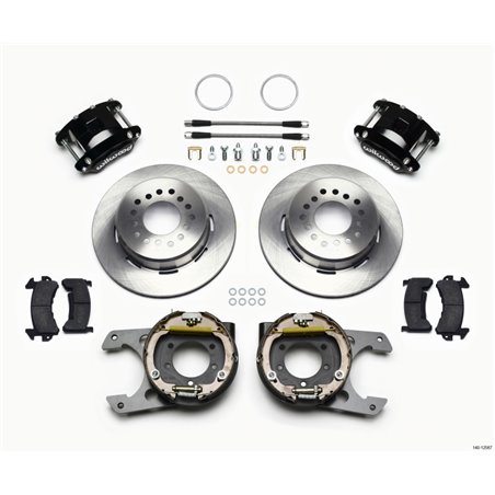 Wilwood D154 P/S Park Brake Kit Jeep Dana 35 2.56 Off 5-lug w/ lines