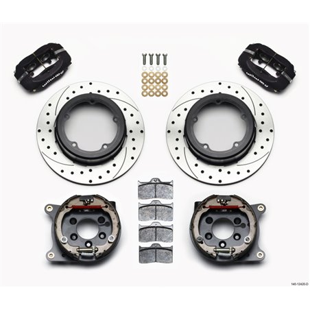 Wilwood Forged Dynalite P/S Park Brake Kit Drilled Strange Eng Floater 3.49in Offset