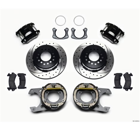 Wilwood D154 P/S Park Brake Kit Drilled New Big Ford 2.50in Off Front Mount