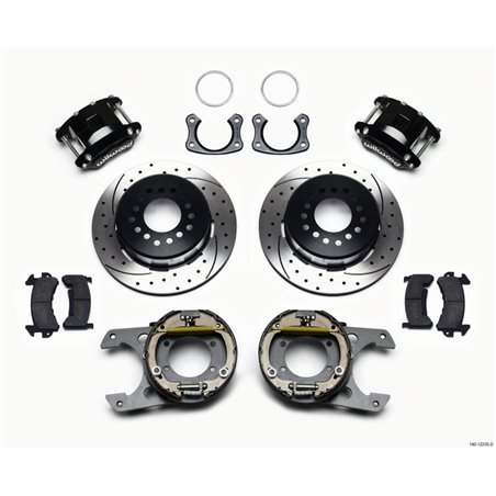 Wilwood D154 P/S Park Brake Kit Drilled New Big Ford 2.50in Off Front Mount