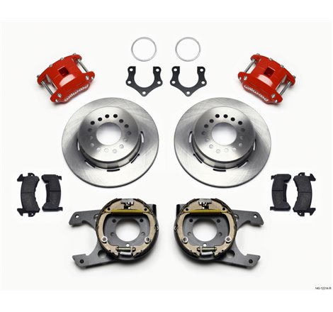 Wilwood D154 P/S Park Brake Kit Red Mopar/Dana 2.36in Off w/Snap Ring Brng