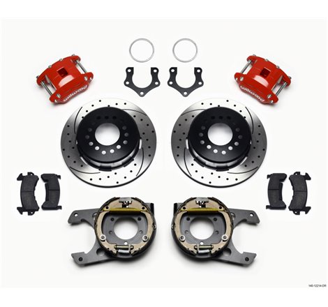 Wilwood D154 P/S P-B Kit Drilled-Red Mopar/Dana 2.36in Off w/Snap Ring Brng