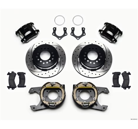 Wilwood D154 P/S Park Brake Kit Drilled Mopar/Dana 2.36in Off w/Snap Ring Brng