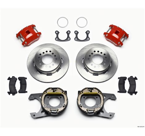 Wilwood D154 P/S Park Brake Kit Red Small Ford 2.50in Offset