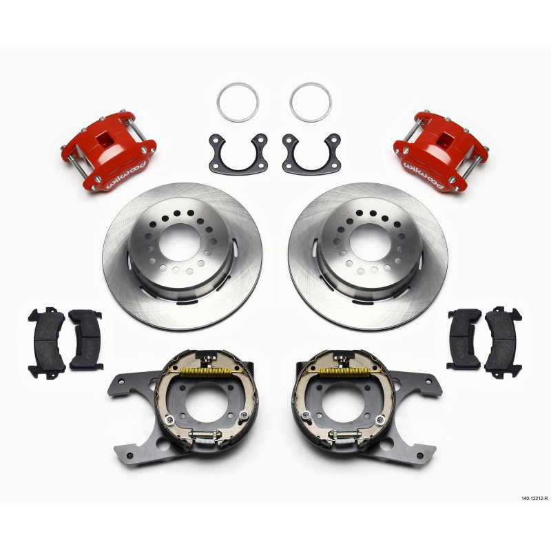 Wilwood D154 P/S Park Brake Kit Red Small Ford 2.50in Offset