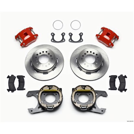 Wilwood D154 P/S Park Brake Kit Red Small Ford 2.50in Offset