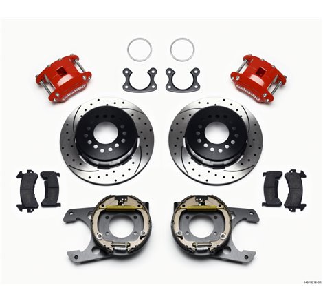 Wilwood D154 P/S P-B Kit Drilled-Red Small Ford 2.50in Offset