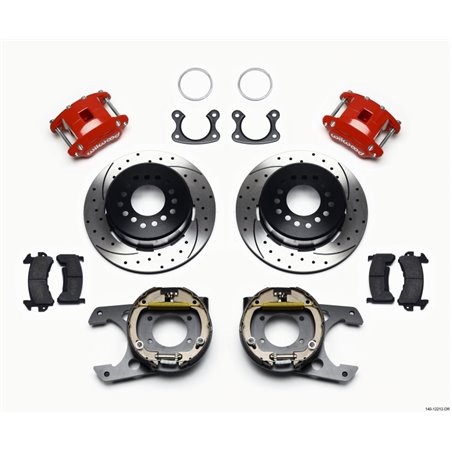 Wilwood D154 P/S P-B Kit Drilled-Red Small Ford 2.50in Offset