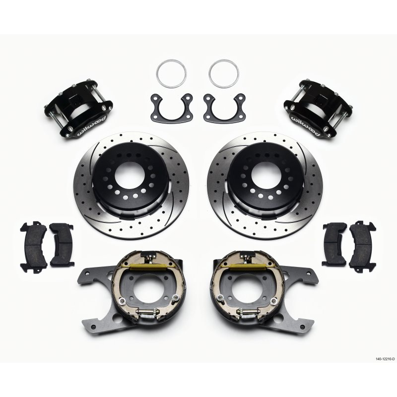 Wilwood D154 P/S Park Brake Kit Drilled Small Ford 2.66in Offset